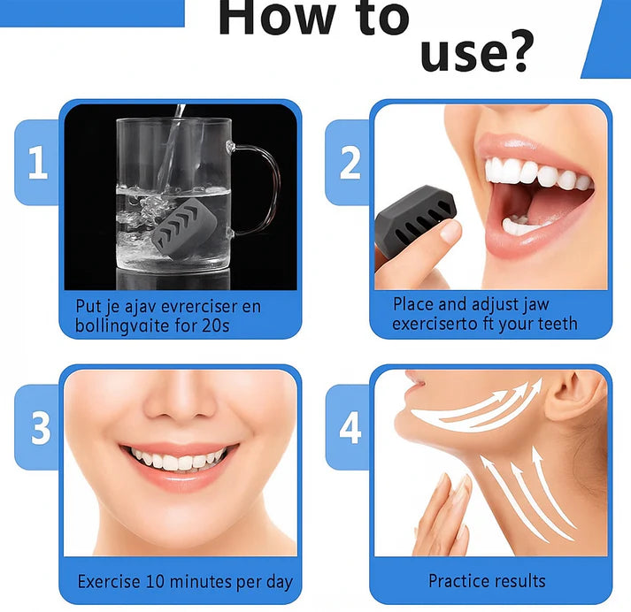 FaceGum™ – Jaw Trainer (x2) + Gua Sha Jade + Roller