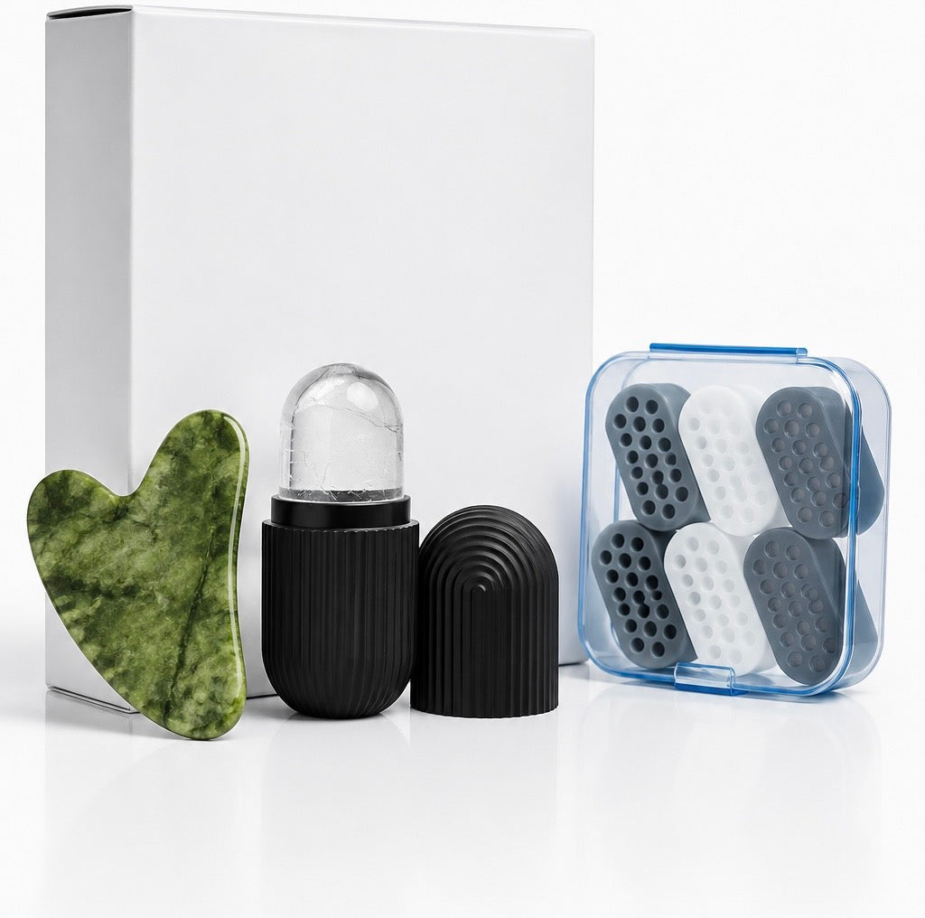 FaceGum™ –Jaw Trainer (Pack 6)+ GuaSha en jade + ice rooler