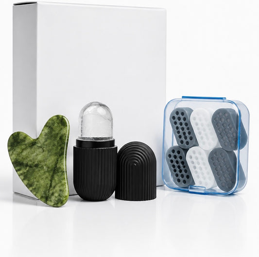 FaceGum™ –Jaw Trainer (Pack 6)+ GuaSha en jade + ice rooler
