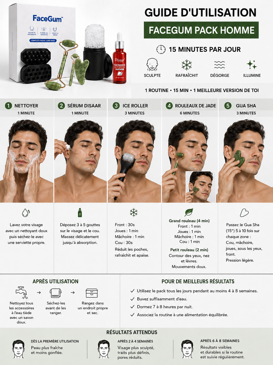 Pack Complet V2 –6 Jaw Trainer + Ice Roller + Gua Sha + Roller Jade + Sérum (Copie)