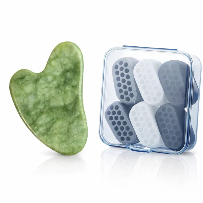 FaceGum™ – Jaw Trainer (Pack 6) + Gua Sha