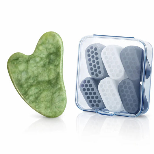 FaceGum™ – Jaw Trainer (Pack 6) + Gua Sha